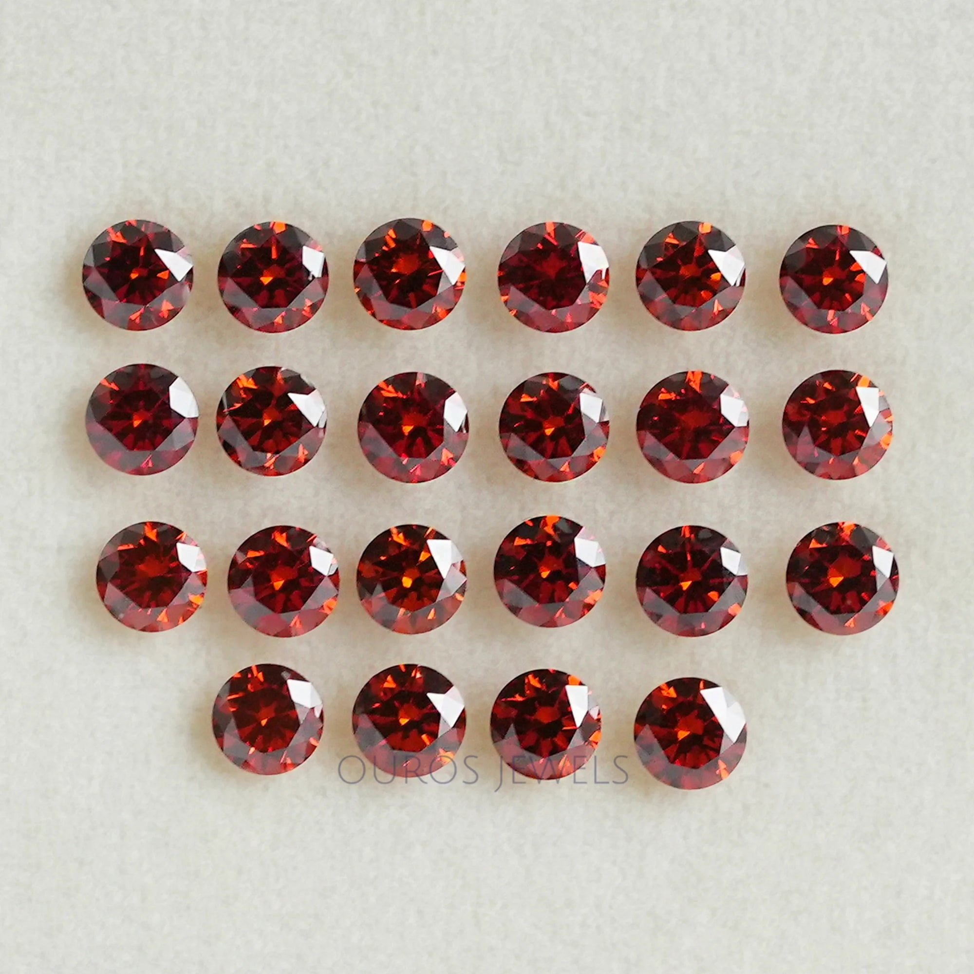 Red Round Cut Lab Grown Diamond Loose