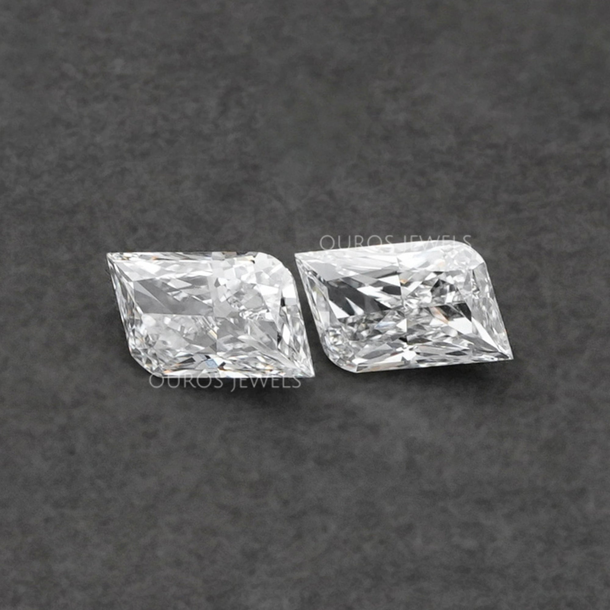 Rounded Modified Kite Shape Lab Diamond Pair Loose