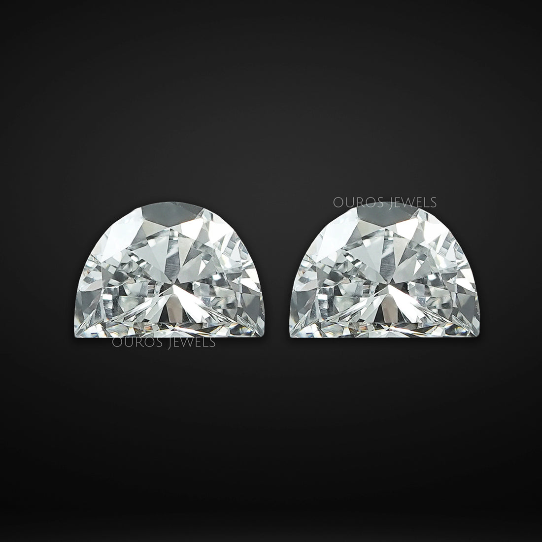 Half Moon Cut Lab Grown Diamond Pair Loose