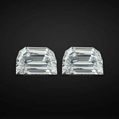 Step Cut Half Moon Diamond Matching Pair