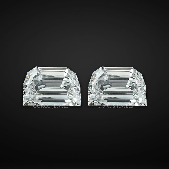 Step Cut Half Moon Diamond Matching Pair