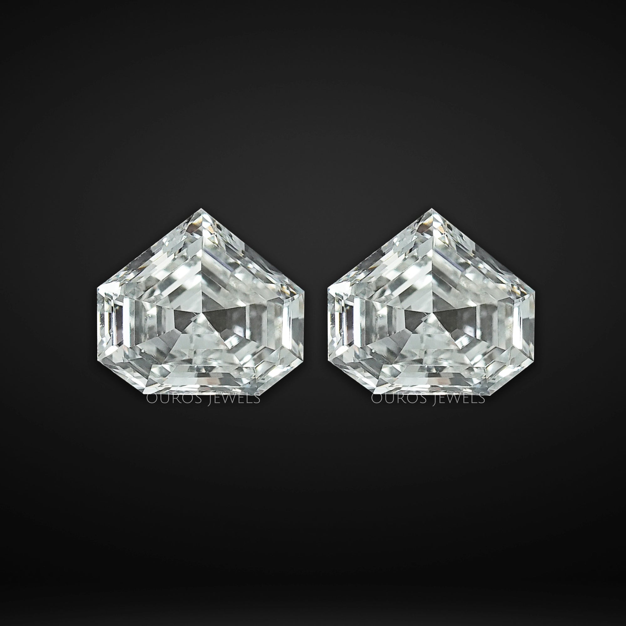 Step Cut Bullet Shape Lab Diamond Matching Pair Loose