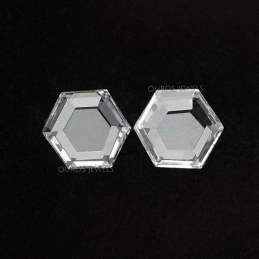 Rose Cut Hexagon Shape Lab Grown Diamond Pair Loose