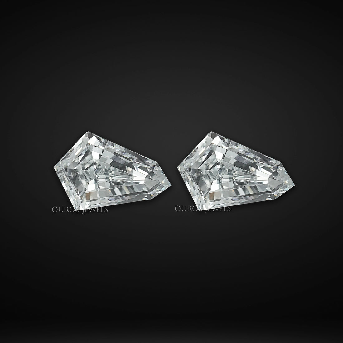 Step Cut Shield Lab Diamond Pair Loose