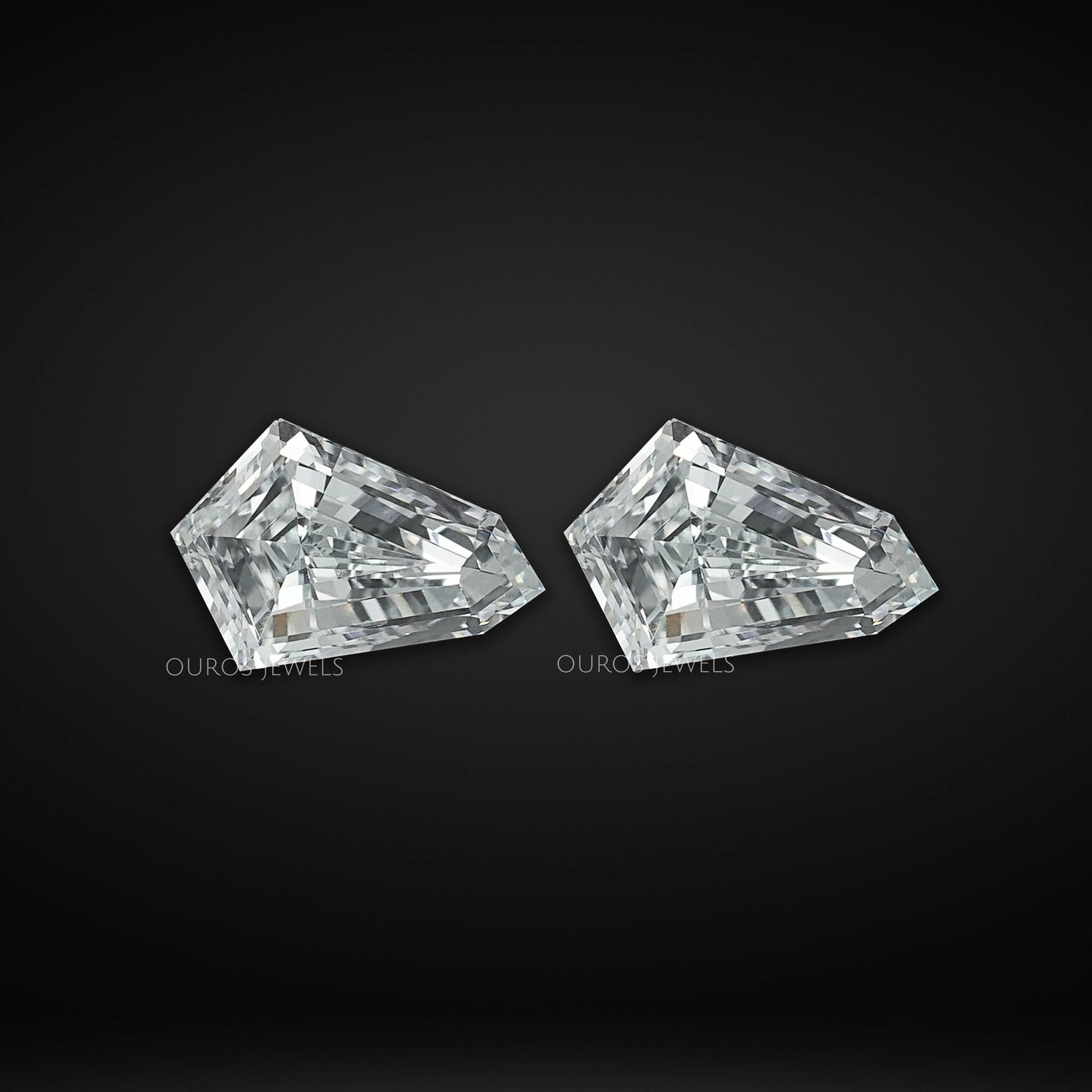 Step Cut Shield Lab Diamond Pair Loose