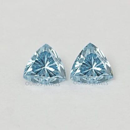 Blue Trillion Cut Lab Grown Diamond Loose