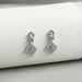Blue Round With Pear Diamond Drop Earrings Earrings