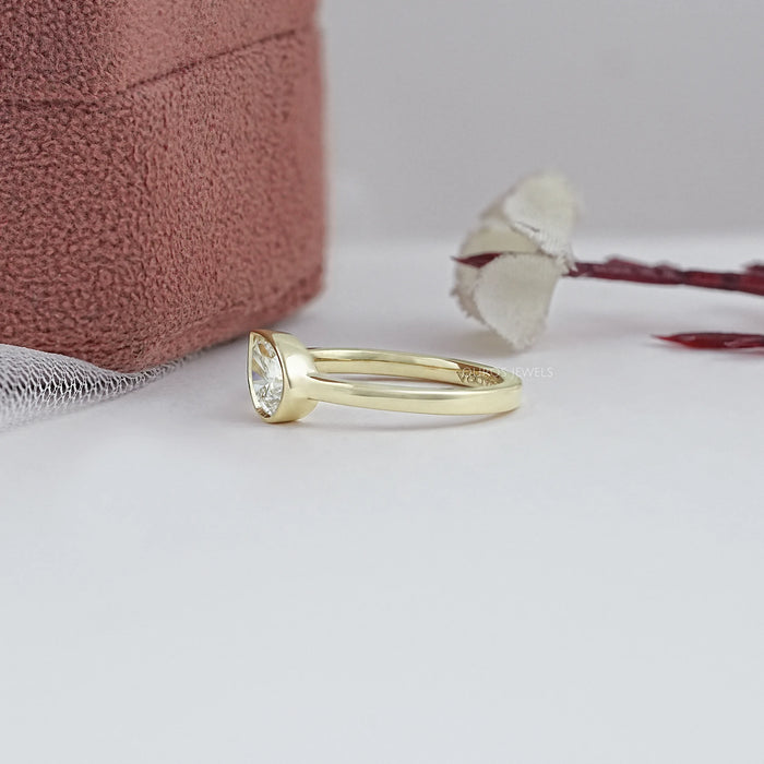 Bezel Set Lab Diamond Solitaire With Accent Ring