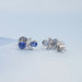 Sapphire Round And Pear Gemstone Stud Earrings Earrings