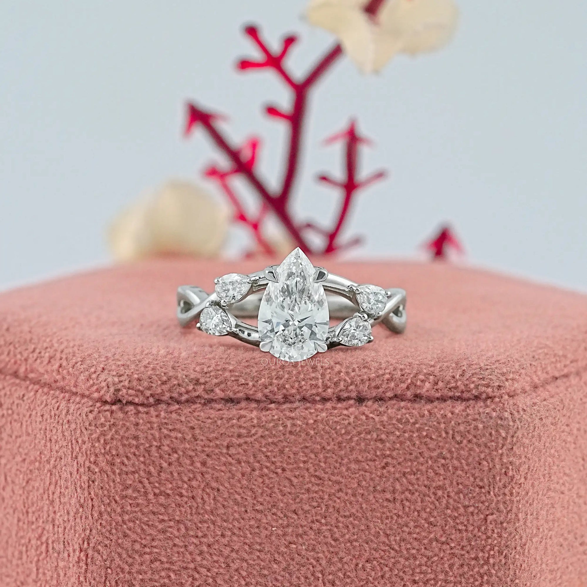 Infinity Pear Lab Diamond Engagement Ring Ring