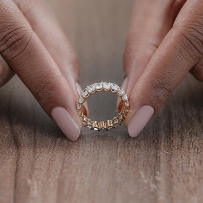 Radiant Cut Lab Grown Diamond Eternity Wedding Band Rings