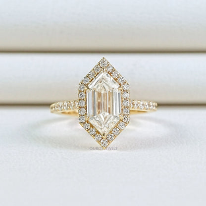 Step Cut Dutch Marquise Diamond Halo Accent Ring (Copy) Ring