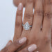 Pear Cut Halo Solitaire Accent Engagement Ring