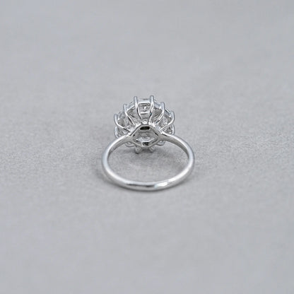 Princess Cut Lab Diamond Halo Dutch Marquise Ring Rings