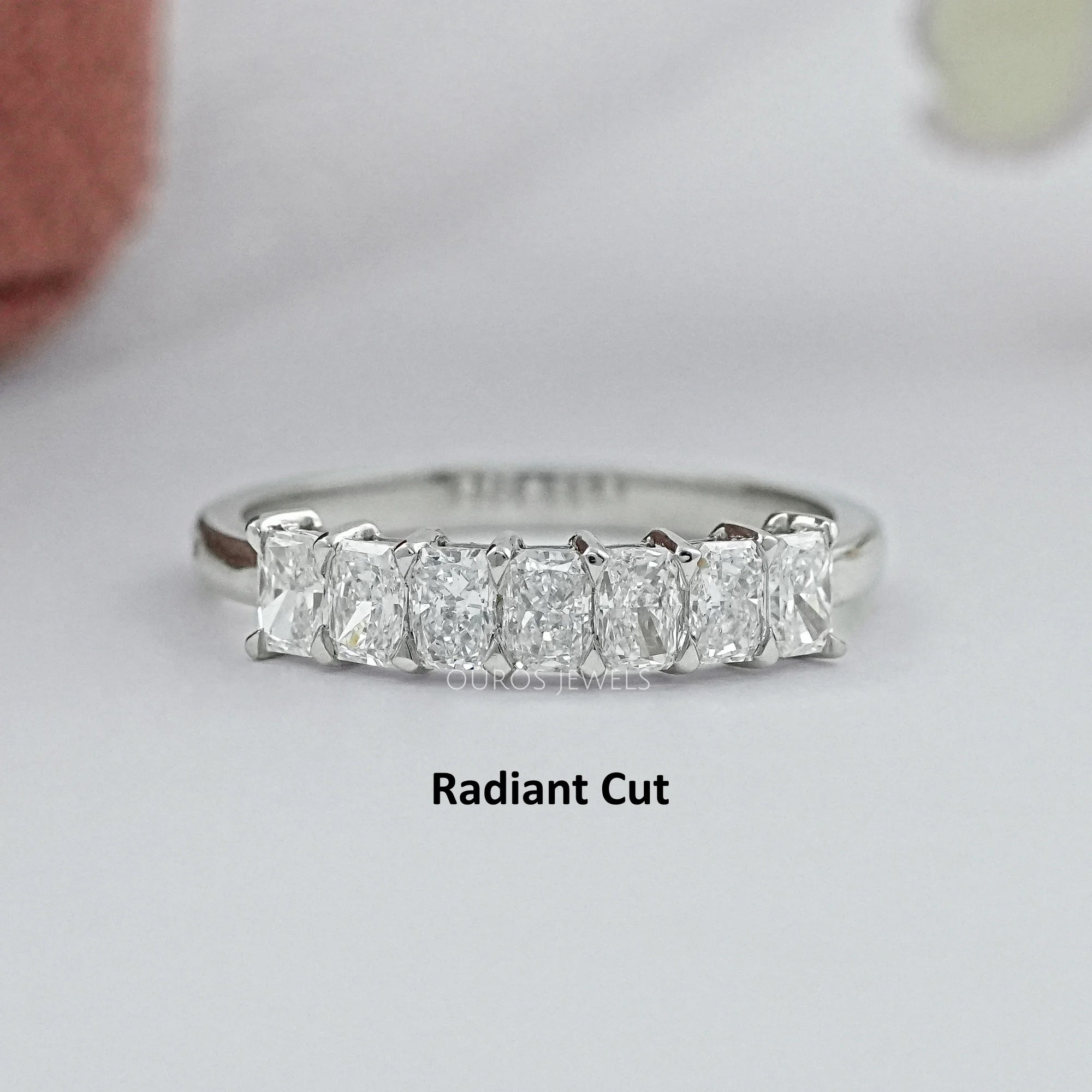 Seven Stone Lab Diamond Wedding Band Rings