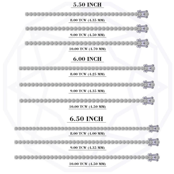 Round Shape Lab Grown Diamond Bracelet with 8.00 | 9.00 | 10.00 TCW Bracelet