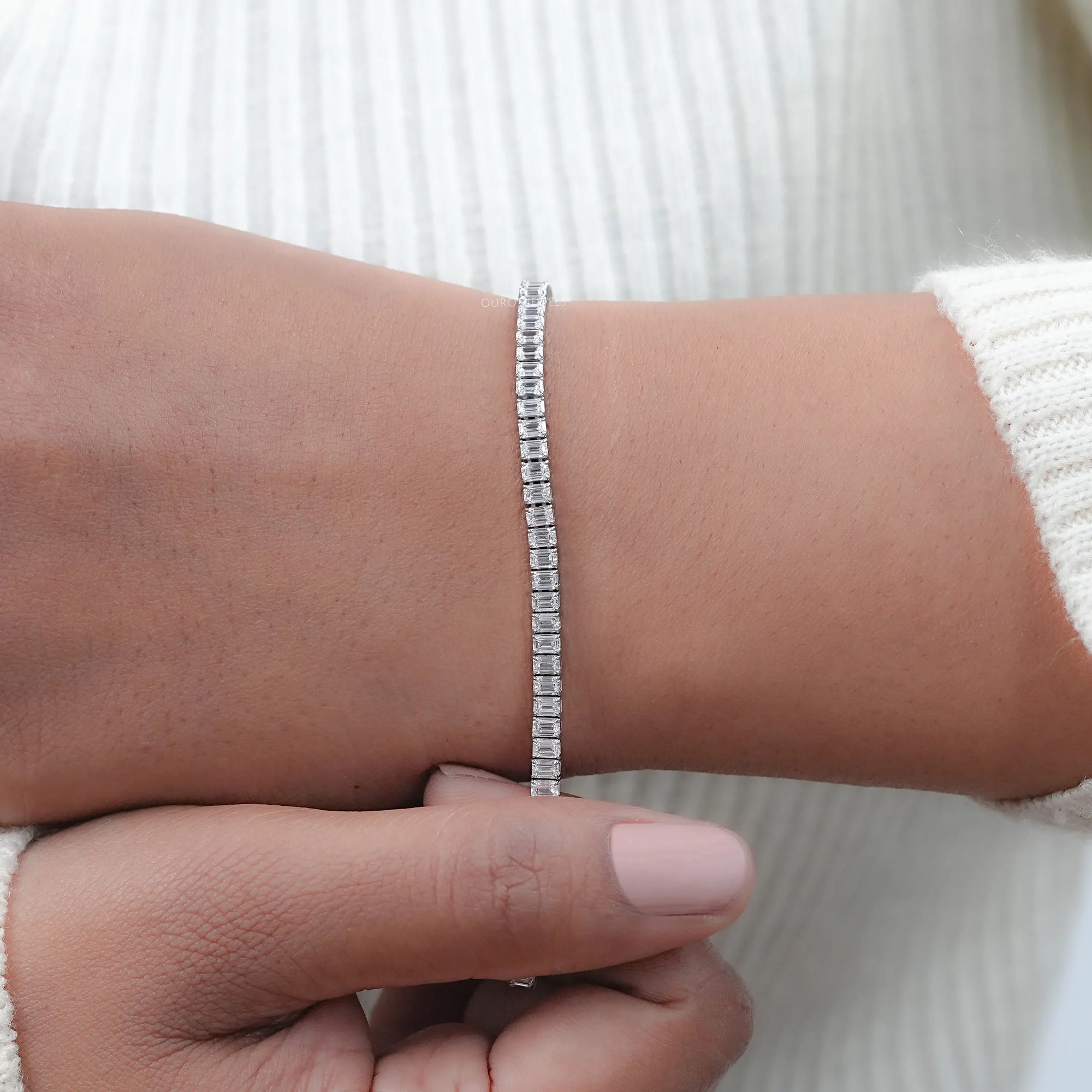 Emerald Lab Grown Diamond Tennis Bracelet Bracelet