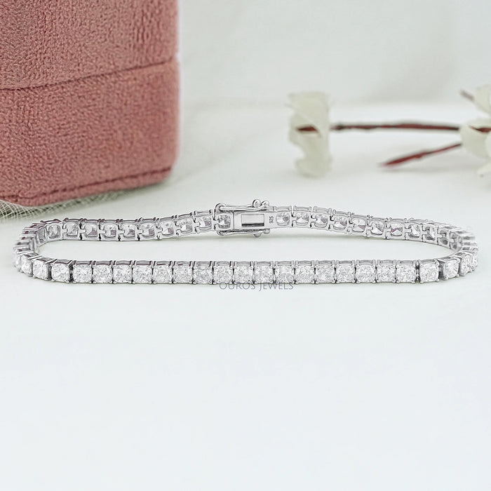 Cushion Lab Grown Diamond Tennis Bracelet Prong Set Bracelet