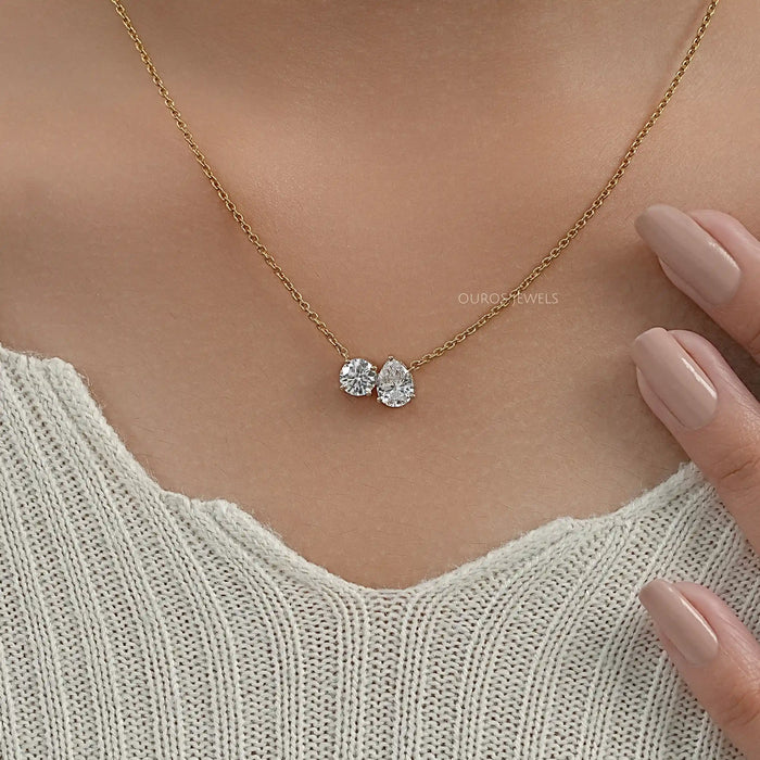 Pear And Round Diamond Toi Moi Pendant