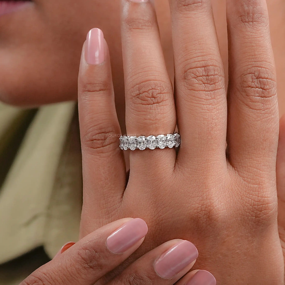 0.25 CT Oval Cut Lab Grown Diamond Eternity Band Rings