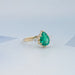 Green Pear And Kite Cut Three Stone Engagement Ring