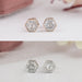 Hexagon Bezel Set Stud Earring