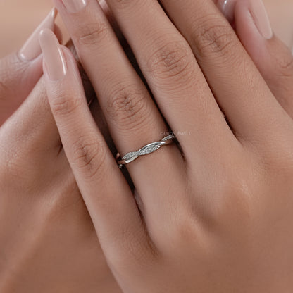 Twisted Infinity Round Diamond Eternity Band Ring
