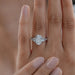 Oval And Half Moon Diamond Five Stone Engagement Ring Rings