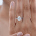 Oval Hidden Halo Diamond Engagement Ring Rings