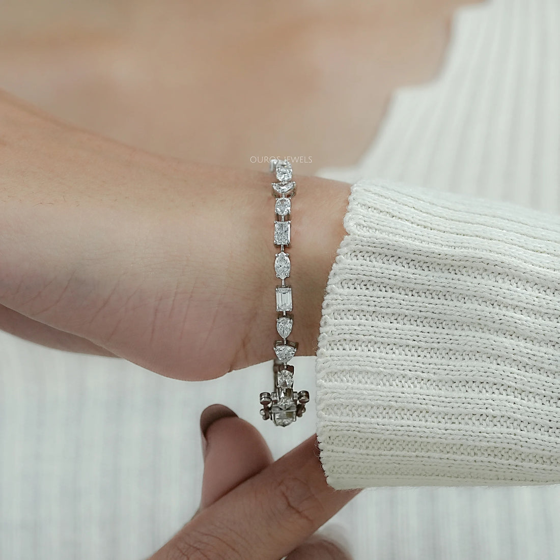 Multi Shape Lab Diamond Linked Bracelet Bracelet