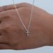 Round Cut Lab Grown Diamond Cross Pendant Necklaces