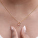 Open Circle Round Lab Diamond Pendant Necklaces