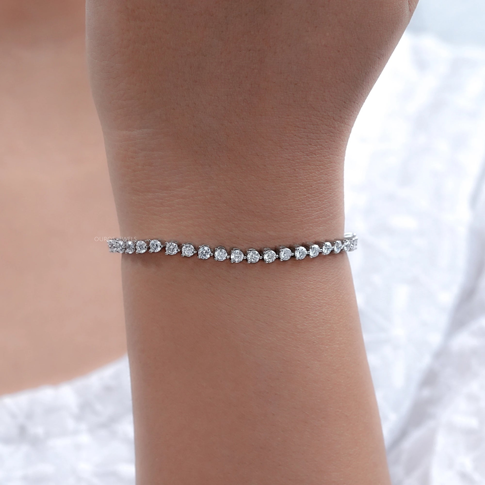 Brilliant Round Lab Diamond Tennis Bracelet Bracelet