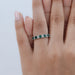 Green Oval Gemstone Half Eternity Wedding Band Rings