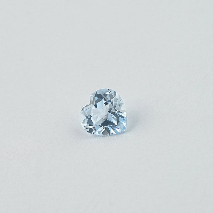 Light Blue Heart Lab Grown Gemstone Loose
