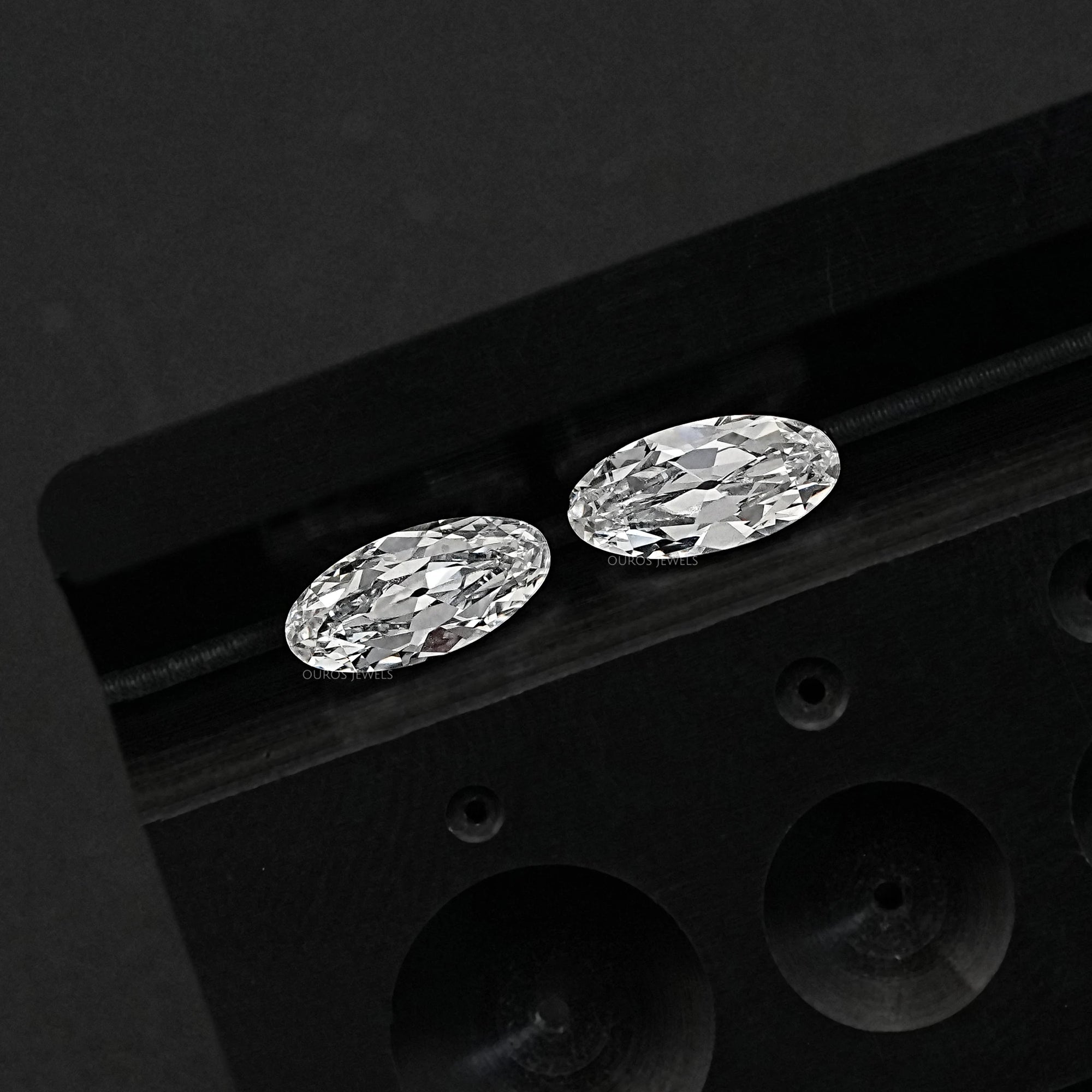 Old Mine Moval Cut Lab Diamond Matching Pair Loose