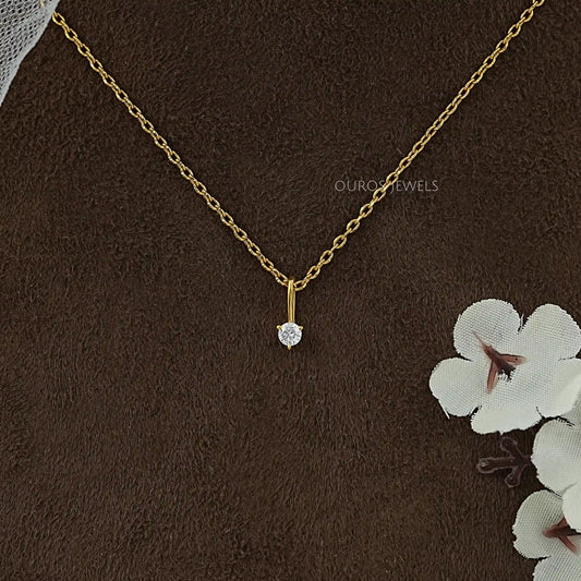 Lab Grown Round Diamond Solitaire Pendant