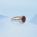 Oval Cut Ruby Lab Gemstone Bezel Set Solitaire Ring Rings