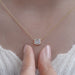 Bezel Set Asscher Cut Lab Diamond Pendant Necklaces