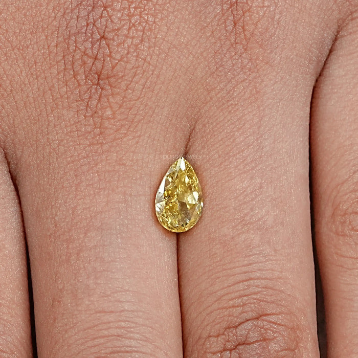 Yellow Pear Cut Lab Grown Diamond