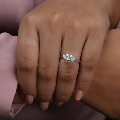 Double Heart Shape Diamond Romantic Ring