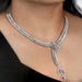 [A Women wearing Lab Diamond Necklace Set}-[Ouros Jewels]