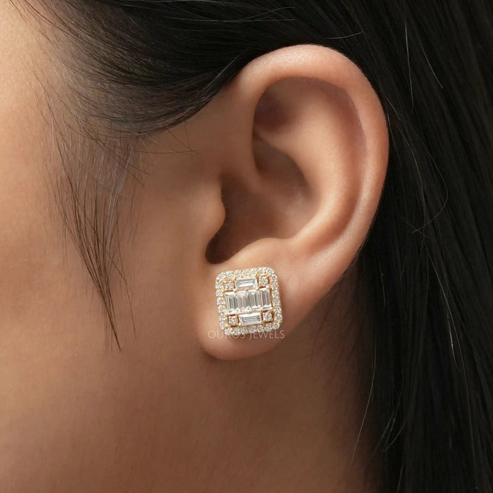 [Lab Diamond Stud Earrings]-[Ouros Jewels]