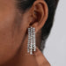 [A Women wearing Diamond Chandelier Earrings]-[Ouros Jewels]
