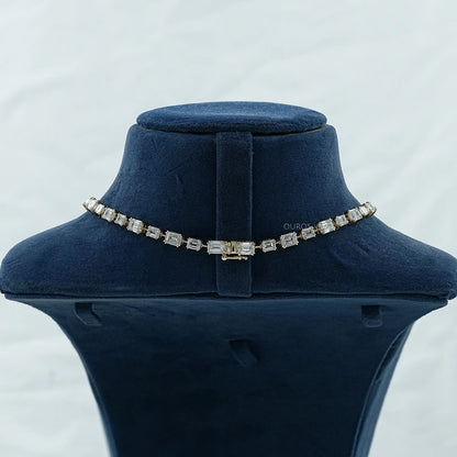 Emerald Lab Diamond Y Lariat Necklace