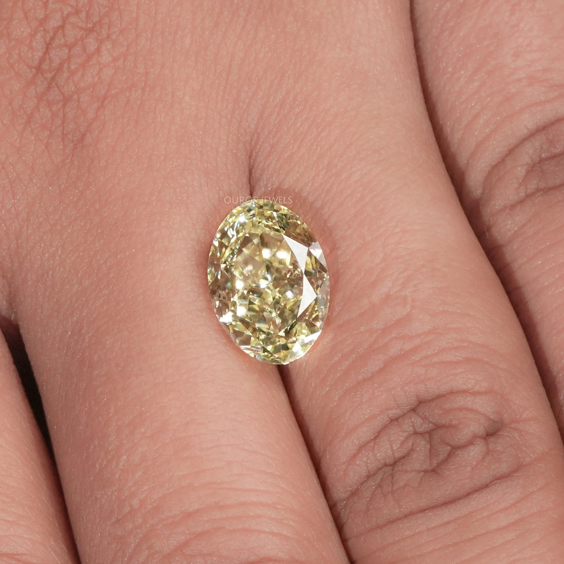 Fancy Yellow Modified Oval Cut Loose Diamond