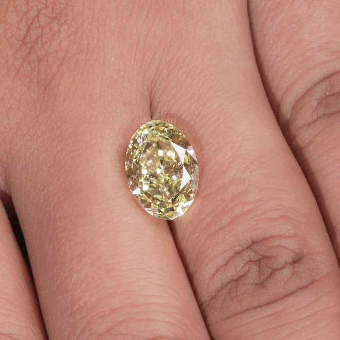 Fancy Yellow Modified Oval Cut Loose Diamond