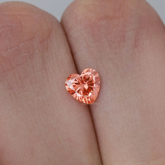 0.90 Carat Vivid Pink Heart Cut Lab Grown Diamond