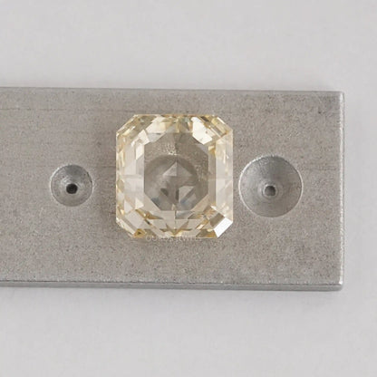 3.45 Carat Rose Cut Yellow Square Radiant Cut Diamond Loose