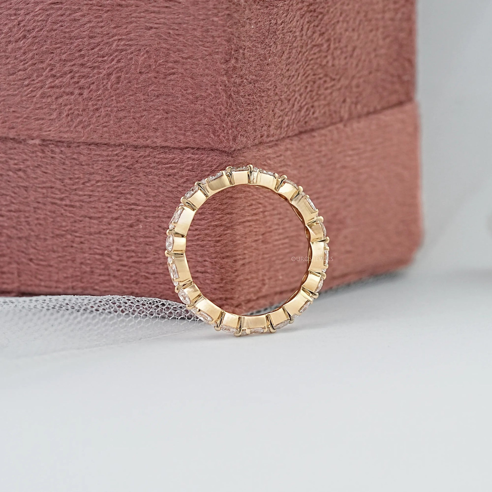 Marquise And Round Diamond Eternity Band Ring